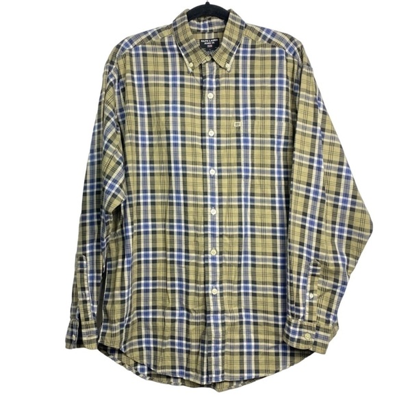 Ralph Lauren Other - Ralph Lauren Jean Co. Men’s Sz Large Green & Blue Plaid Oxford Button Down